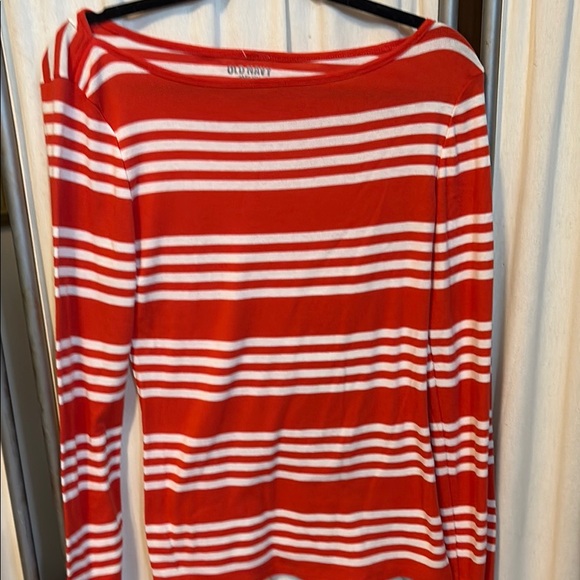 Old Navy Bold Red and White Striped Shirt - Picture 1 of 2